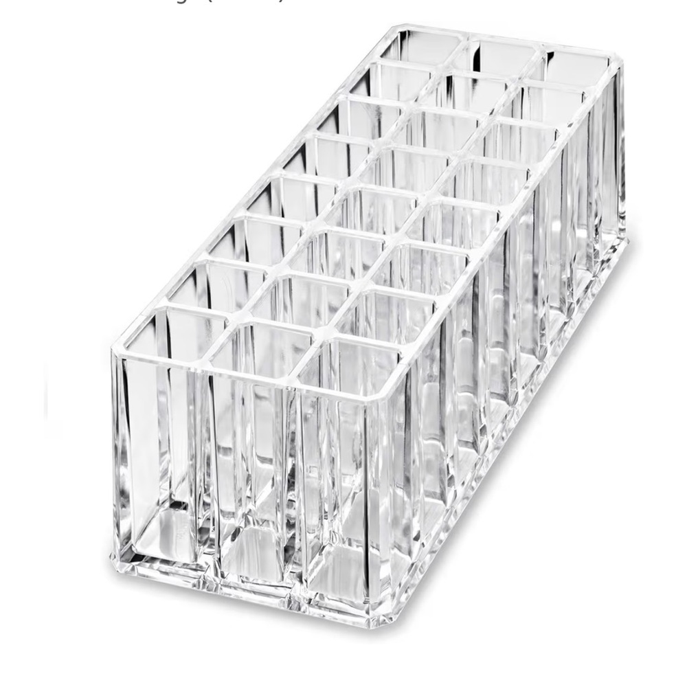 Acrylic Makeup Beauty Brush Organizer | 24 Space Cosmetic Storage (CLEAR)